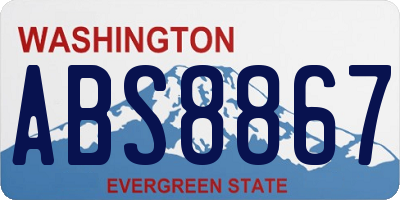 WA license plate ABS8867