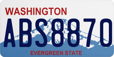 WA license plate ABS8870