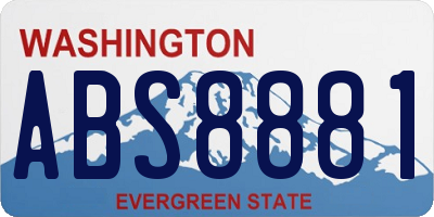 WA license plate ABS8881