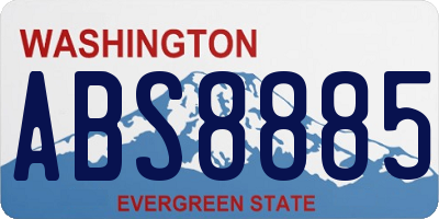 WA license plate ABS8885