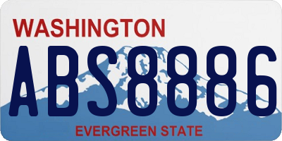 WA license plate ABS8886