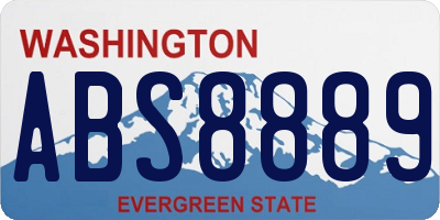 WA license plate ABS8889