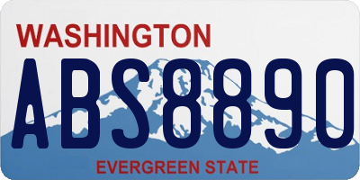 WA license plate ABS8890