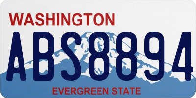 WA license plate ABS8894
