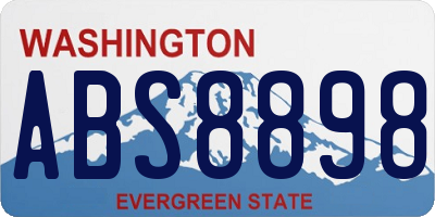 WA license plate ABS8898