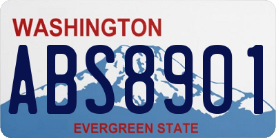 WA license plate ABS8901