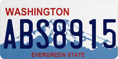 WA license plate ABS8915