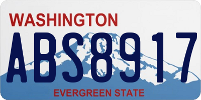 WA license plate ABS8917