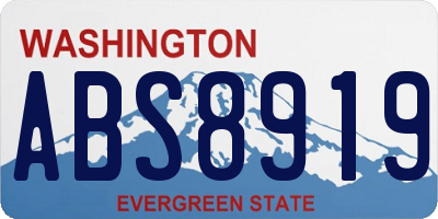 WA license plate ABS8919