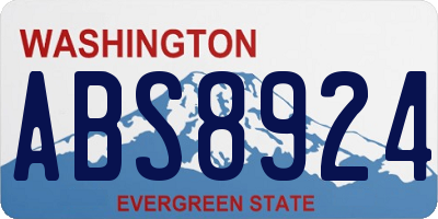 WA license plate ABS8924