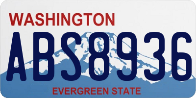 WA license plate ABS8936