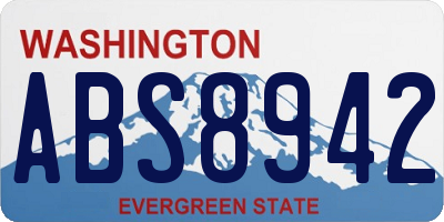 WA license plate ABS8942