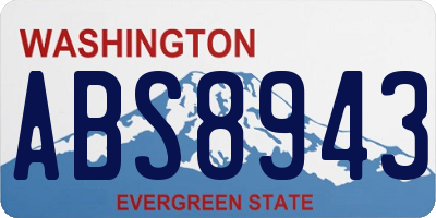 WA license plate ABS8943