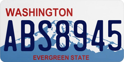 WA license plate ABS8945