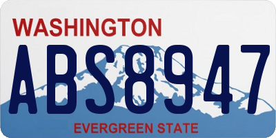 WA license plate ABS8947