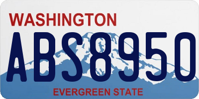 WA license plate ABS8950
