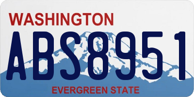 WA license plate ABS8951