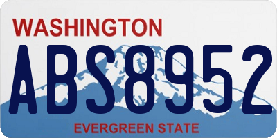 WA license plate ABS8952