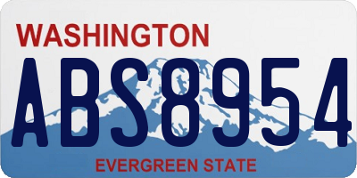 WA license plate ABS8954