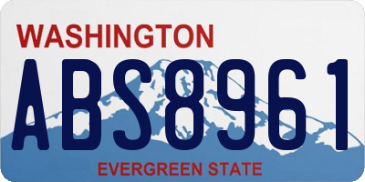 WA license plate ABS8961