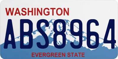 WA license plate ABS8964