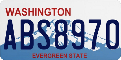 WA license plate ABS8970