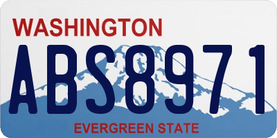 WA license plate ABS8971