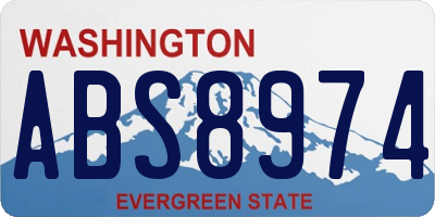 WA license plate ABS8974