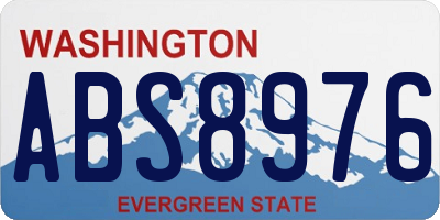 WA license plate ABS8976