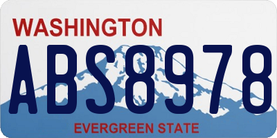 WA license plate ABS8978