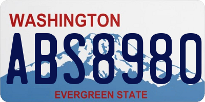 WA license plate ABS8980