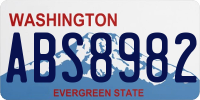 WA license plate ABS8982
