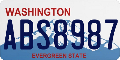 WA license plate ABS8987