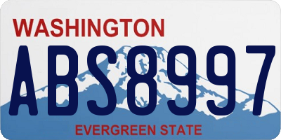 WA license plate ABS8997