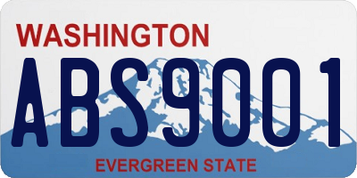 WA license plate ABS9001