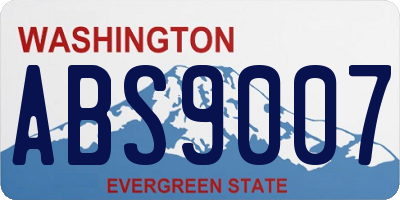 WA license plate ABS9007