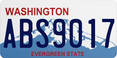 WA license plate ABS9017