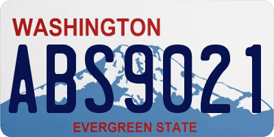 WA license plate ABS9021