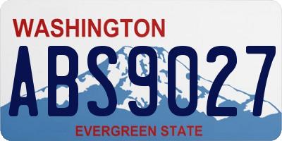 WA license plate ABS9027