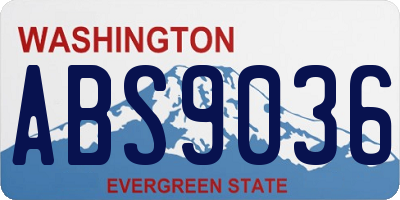 WA license plate ABS9036