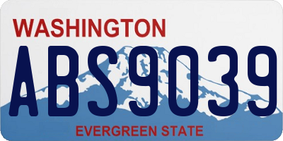 WA license plate ABS9039