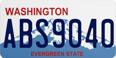 WA license plate ABS9040