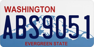 WA license plate ABS9051