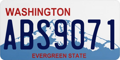 WA license plate ABS9071