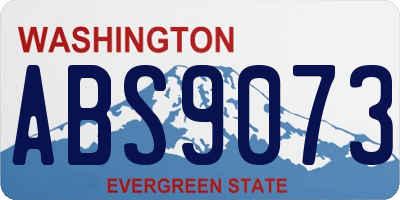 WA license plate ABS9073