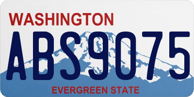 WA license plate ABS9075