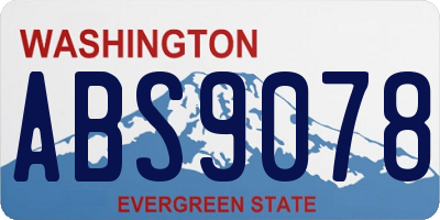 WA license plate ABS9078