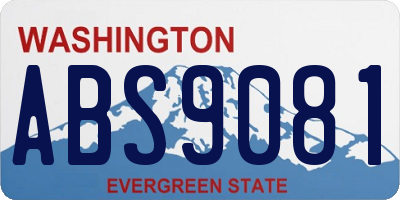 WA license plate ABS9081