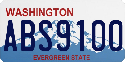 WA license plate ABS9100