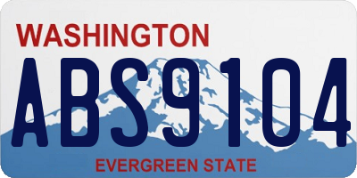 WA license plate ABS9104